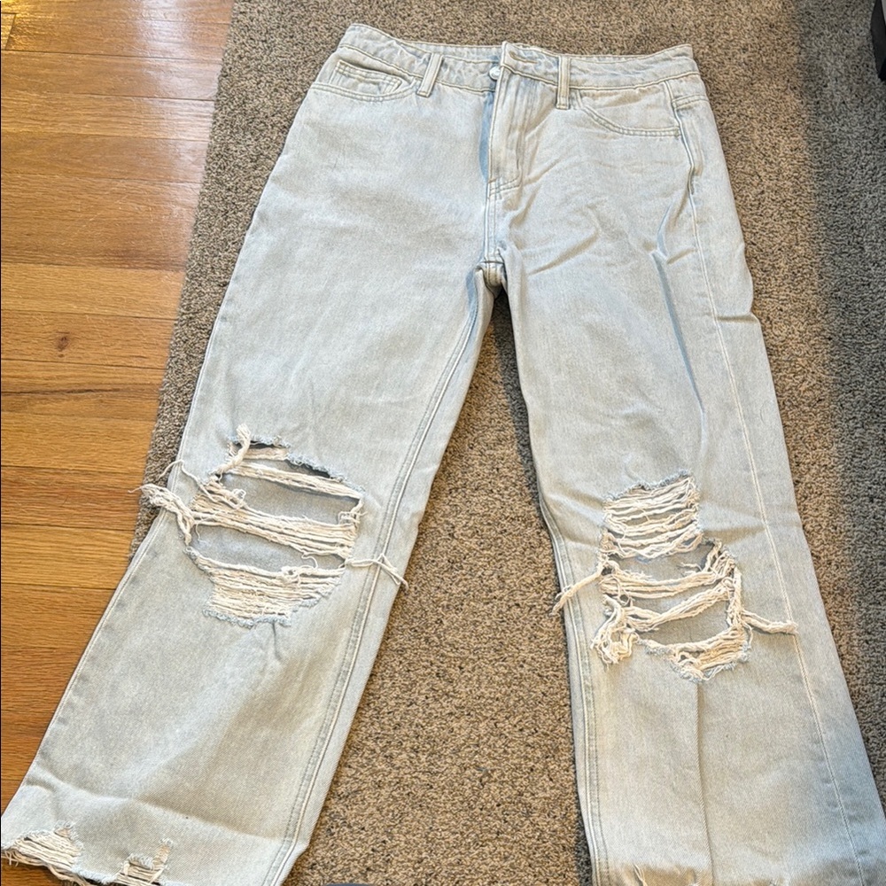 Distressed Light Blue Jeans